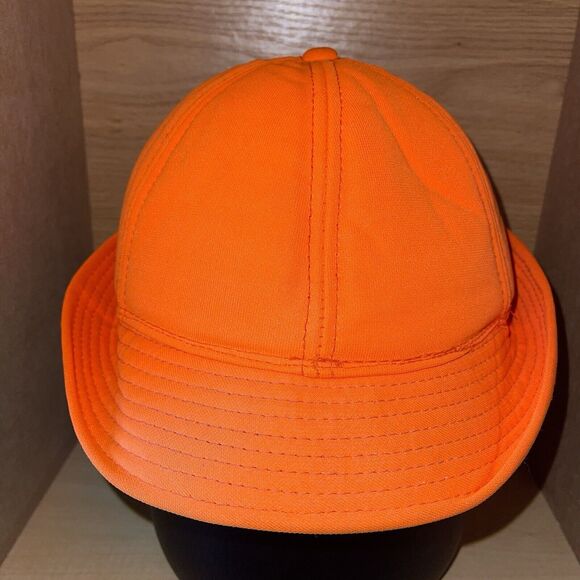 Vintage Youngan Blaze Orange Hunting Brimmed Ear Flap Mens Hat Size M Winter Cap - Picture 4 of 12
